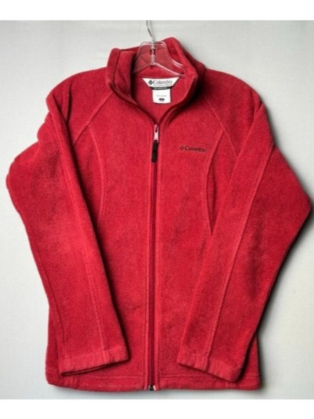 Columbia Women's S Red Full Zip Fleece Jacket Outdoor Hiking Y2K Activewear